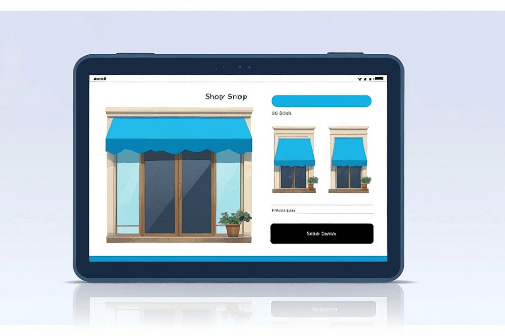 Screenshot or mockup of a clean local business homepage